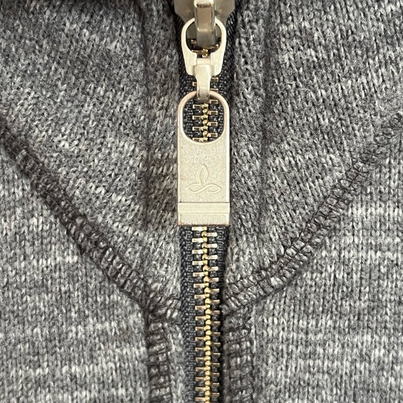 Women’s PrAna Gray Black Tobi Ribbed  Zip Front Knit Sweater Jacket Size Medium - Picture 5 of 12